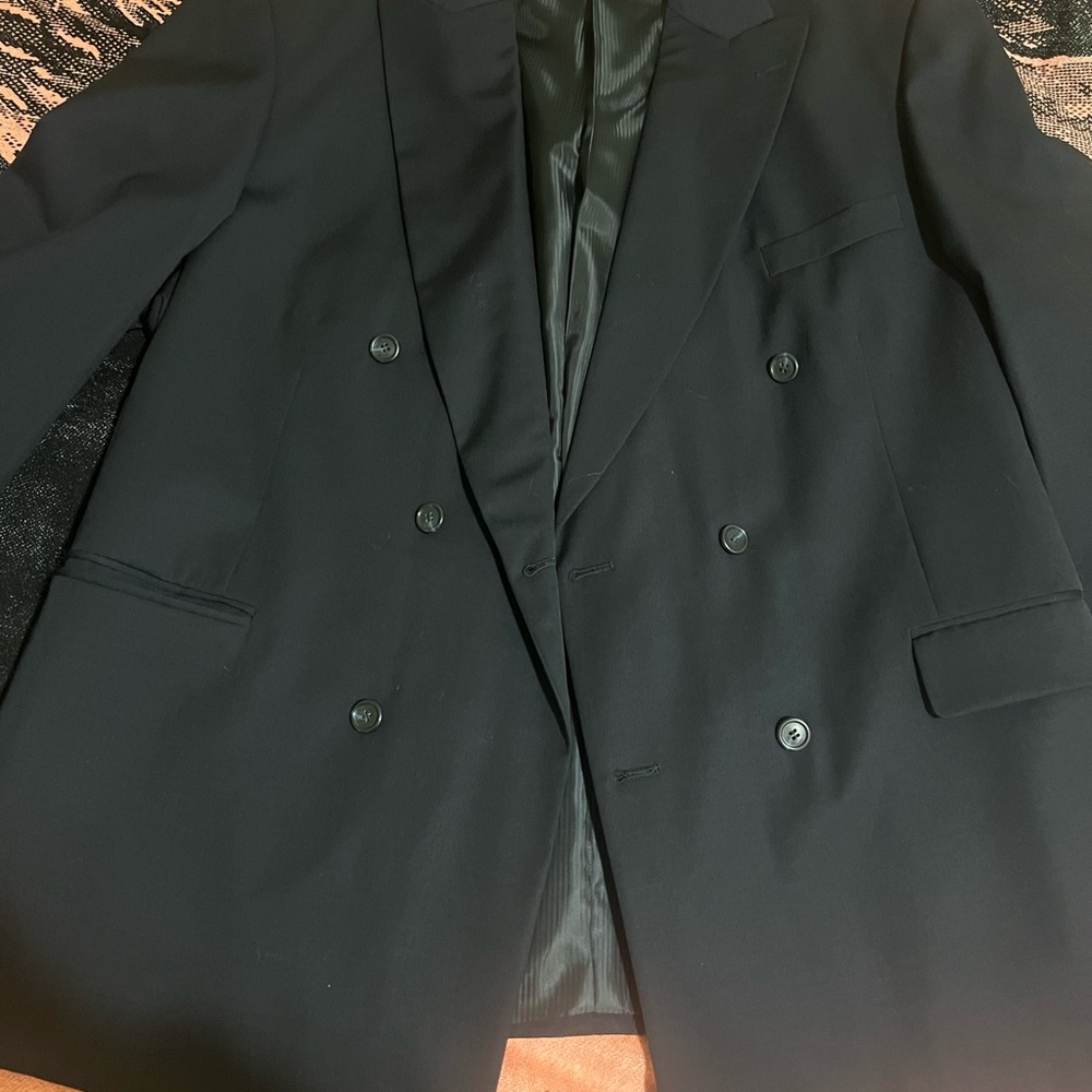 Gianni 100% wool sophisticated Black Men's Double-Breasted Blazer